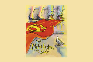 Two M-F's on a Ledge Poster Art